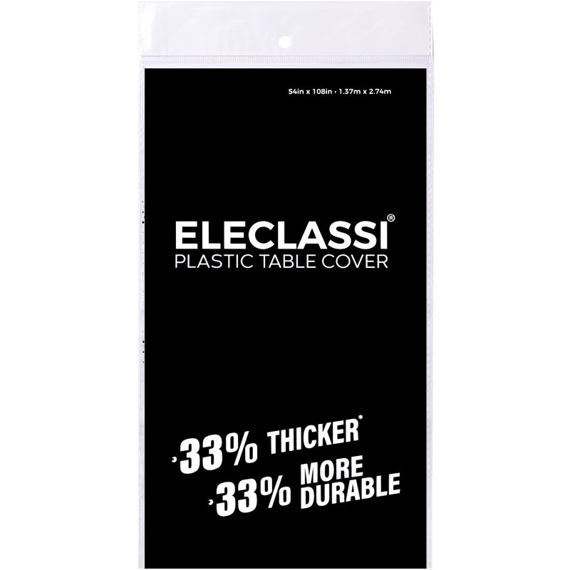 Eleclassi Black 6 Pack Premium Disposable Plastic Tablecloth 54 x 108 in - Plastic Table Cloth Disposable for Rectangle Table Up to 8 Feet - Black Rectangle Tablecloth - Image 4